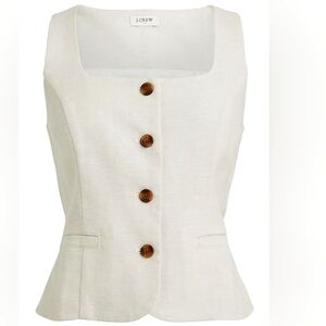 NWT J.Crew Ivory Button-Down Vest, Sz 6